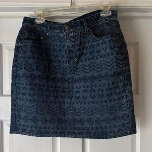 Tru Luxe Dark‎ Blue Patterned Mini Skirt